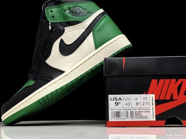 Kicktheory Green Pine NRG Jordan High 555088-302 1 Air OG Sail-Black 0727